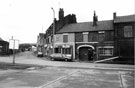 No. 38, Full Stop Sandwich Shop and entrance  to rear of premises, Burton Road and junction of Hicks Street looking from Ball Street  with Clarence Works extreme right