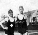 View: v03172 Bernard Revitt (who was a member of Sheffield Spartans Swimming Club) on the right, pictured at Millhouses Swimming Pool