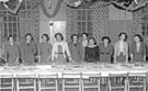 Wives Club Christmas Party, R.A.F. Norton, mid 1950s, with Mrs Madge Singer in the centre