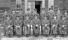 Air Vice-Marshall J.G.W. Weston, Air Officer Commanding 90 Group (centre); Wing Commander Ken A. Mummery (3rd from left) and other officers, R.A.F. Norton during A.O.C.'s inspection, R.A.F. Norton 1955
