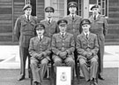 Commanding Officer, Squadron Leader Gibb centre showing No. 3 Ground Radio Servicing Squadron Badge R.A.F. Norton 1956