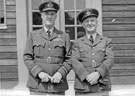 Air Vice-Marshall W.E.Theak, Air Officer Commanding 90 Group (left) and Wing Commander Ken A Mummery (right), R.A.F. Norton during A.O.C.'s Inspection, R.A.F. Norton 1953