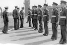 Air Vice-Marshall W.E.Theak, Air Officer Commanding 90 Group, R.A.F. Norton during A.O.C.'s Inspection, R.A.F. Norton 1953