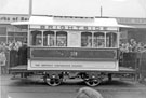 Horse drawn tram No. 15 (part of Christmas illumination attractions), outside No. 178 Clarks of Retford Ltd., The Moor