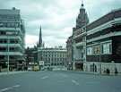 Barkers Pool looking towards Town Hall Square with the Gaumont Cinema right and the Yorkshire Bank in the background
