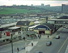 View: v03429 Elevated view of Pond Street Bus Station, 1960s