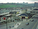 Elevated view of Pond Street Bus Station, 1960s