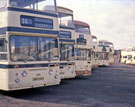 Buses parked at Leadmill Road bus depot