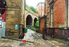 The Wicker the day after the flood looking towards Cobweb Bridge with Royal Victoria  Holiday Inn in the background
