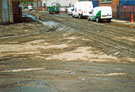 Nursery Lane from the junction with Joiner Street after the flood with (left) Ferodo House 