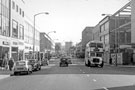 The Moor with (right) Nos. 78 - 82 John Atkinson Ltd., department store right looking towards Lansdowne Road Flats under construction in the background The Moor with (right) Nos. 78 - 82 John Atkinson Ltd., department store right looking towards Lansdowne Road Flats under construction in the background