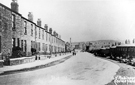 Mill Road, Ecclesfield showing temporary wooden huts, used as housing (right)