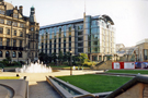 View from the Peace Gardens towards the Winter Gardens and St Paul Mercure Hotel