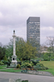 Monument to Godfrey Sykes in Weston Park, with Sheffield University Arts Tower in the background
