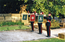 Charitable event held at Endcliffe Hall in aid of the Army Benevolent Fund showing the Green Howards (Alexandra, Princess of Wales's Own Yorkshire Regiment) beating a retreat