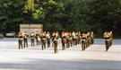 Charitable event at Endcliffe Hall in aid of the Army Benevolent Fund, unidentified military band 'beating the retreat'