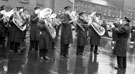 Sheffield Transport Band outside City Hall