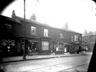 Nos. 267 - 277 Moorfields, Netherthorpe. Premises include Nos. 267, Bernal Watson, boot repairer, No. 269 Levi Abrahams, drapers, junction of Shepherd Street, right