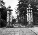 Godfrey Sykes' Gates, Western Bank, Weston Park. Elliott Monument in background Godfrey Sykes' Gates, Western Bank, Weston Park. Elliott Monument in background