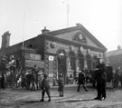 Norfolk Market Hall, Haymarket, showing the old west front which was rebuilt 1904-5.
