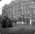 Decorations for the royal visit of Queen Victoria, Town Hall Square looking towards Albany Hotel, Fargate