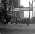 Corn Exchange with decorations for Queen Victoria's visit looking towards Sheaf Street