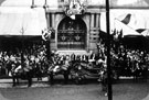 Queen Victoria arrives at the Town Hall, Pinstone Street, for the official opening