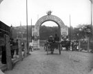Decorative arch at end of St. Mary's Road, looking towards Shrewsbury Road and Granville Road for the royal visit of Queen Victoria