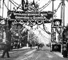 South Street, Moor, decorated for Queen Victoria's visit to officially open the Town Hall
