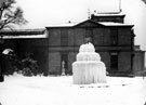 Frozen Fountain, Weston Park Museum in background