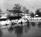 Winter view of the bathing dam in Endcliffe Park, previously the dam belonging to Endcliffe Wheel
