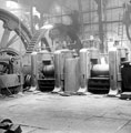 Interior of a rolling mill, possibly Sanderson Kayser Ltd., Attercliffe Steel Works, Newhall Road