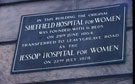 Plaque on Victoria Chambers, Figtree Lane, former Sheffield Hospital for Women Plaque on Victoria Chambers, Figtree Lane, former Sheffield Hospital for Women
