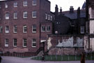Rear of the Old Court House, former Police Headquarters and Hen and Chickens public house, No. 3 Castle Green viewed from land off Castle Street	