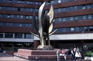 View: w00786 Crucible sculpture fountain by Judith Bluck (unveiled 1979) outside Goverment Offices, The Moor