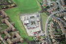 Aerial view of Whiteways Middle School. Whiteways Road and Whiteways Grove, right. Housing on Margate Drive, left
