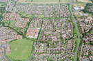 Aerial view of Waterthorpe Infant School, Thorpe Drive, Mosborough. Owlthorpe Greenway, right. Harwood Drive and Harwood Gardens in foreground