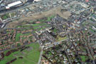 Aerial view of Kelvin area. Infirmary Road and site of Kelvin Flats in background. Roads in foreground include Daniel Hill Street (including Upperthorpe First and Middle School), Harold Street, Fox Road, Blake Street and Upperthorpe