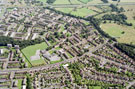 Aerial view of Hemsworth area. Hemsworth Primary School, centre. Prominent roads in foreground include Blackstock Road, Backmoor Road, Ashbury Drive, Blackstock Crescent, Blackstock Close, Constable Road and Blackstock Drive. Oakes Park, top right