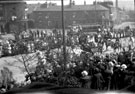 The Royal visit of King George V from Burngreave Road looking towards Ellesmere Road (extreme left), Earsham Street (centre), and Hallcar Street (right)