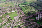 Aerial view of Skye Edge and Manor Park area. City Road including Manor School in foreground. Manor Lane leading to Manor House, centre. City Road Cemetery in background, right. Roads in foreground include St. Aidan's Road
