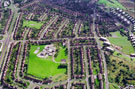 Aerial view of Fox Hill Primary School, Keats Road, Foxhill. Cowper Crescent, foreground, Halifax Road, left. Carrill Road and Fox Hill Road, right. Wilcox Road and Browning Road in background