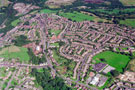 Aerial view of Deepcar area. Royd Nursery Infants School, Carr Road and Deepcar St. John's C of E Junior School, St Margaret Avenue, in foreground, right. Wood Royd Road, left. Helliwell Lane passes through centre of picture