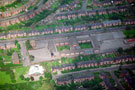 Aerial view of Wybourn First School and Wybourn Nursery (bottom left), Manor Oaks Road with Maltravers Crescent (top left), Manor Oaks Close (top right) and Outram Road (behind the school