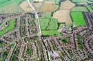 Aerial view of Gleadless area. White Lane, centre, top to bottom. Charnock Hall County Primary School, Carterhall Road, centre, right. Prominent roads on left include Lister Avenue, Basegreen Road, Basegreen Drive and Basegreen Crescent.