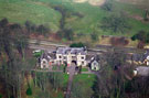 Aerial view of Thornbridge Hall gate house off the Monsal Trail
