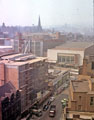 Elevated view from the Court House (formerly the Town Hall) of Castle Street and Angel Street showing Angel Street B and C Co-op (Castle house No. 1) and ABC Cinema