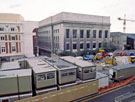 Regeneration Works in Tudor Square with The Lyceum Theatre left and Central Library right