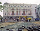 Regeneration Works in Tudor Square with The Lyceum Theatre in the background