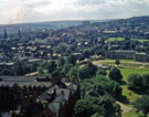 Elevated view from University of Sheffield Arts Tower of Winter Street Hospital (bottom left); Weston Park Weston Park Museum and Mappin Art Gallery